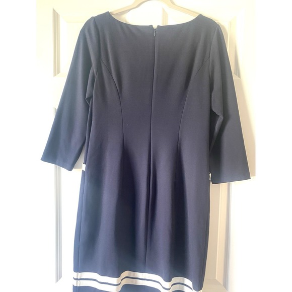 Talbots Dress Size 10P Navy Blue Professional Navel Midi 3/4 Sleeve Quiet Luxury - Picture 7 of 7